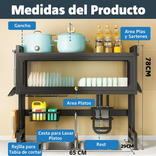 Organizador Con Tapa Escurridor Platos